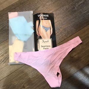 Voenxe Panty 5-pack Seamless Womens Thongs XL